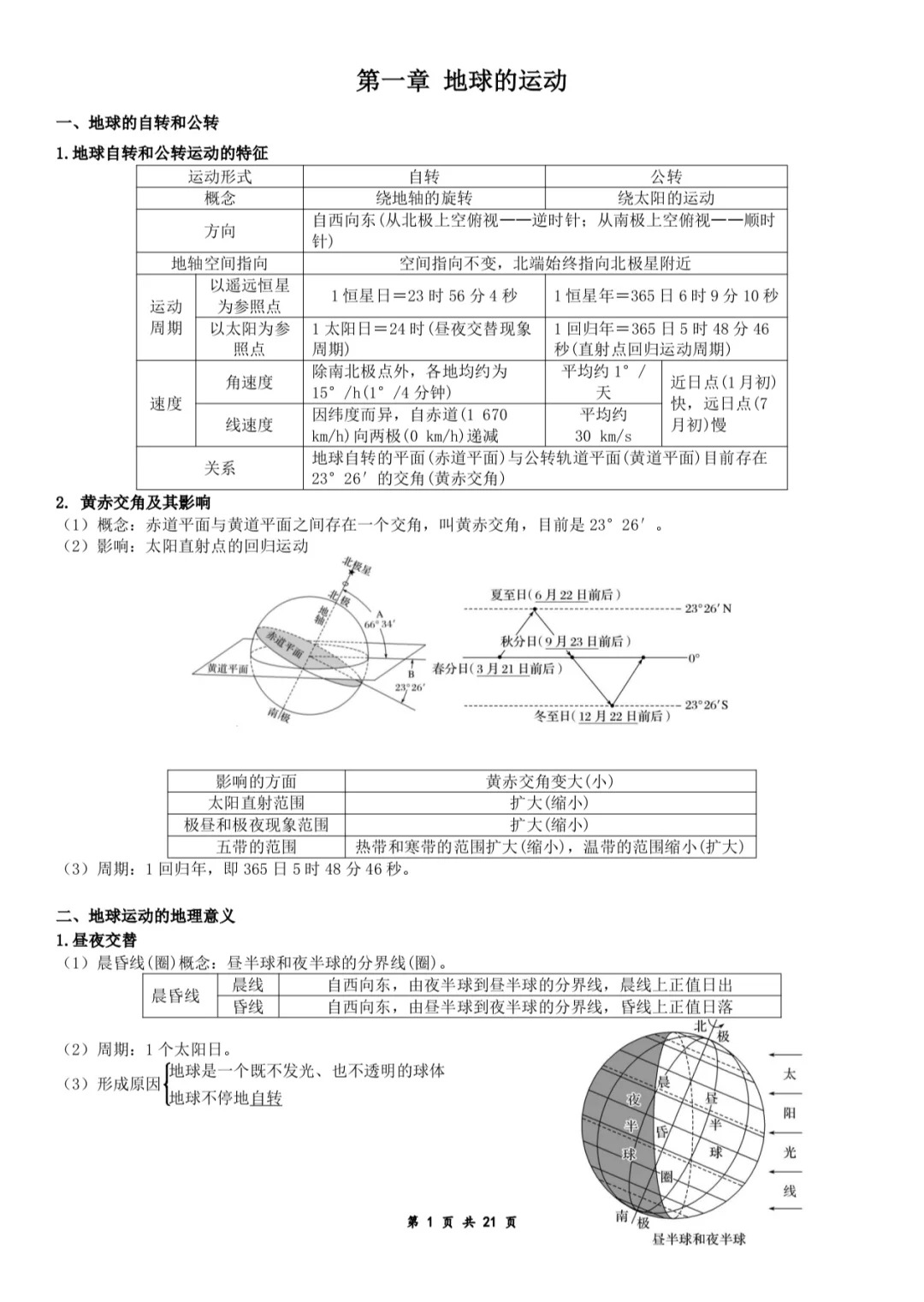 高中地理选必一知识点汇总  第1张